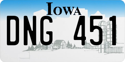 IA license plate DNG451