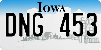 IA license plate DNG453