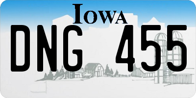 IA license plate DNG455