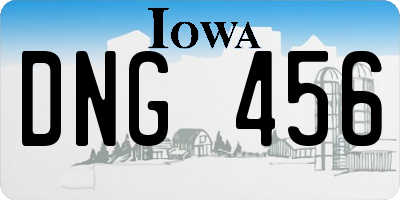 IA license plate DNG456