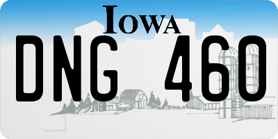 IA license plate DNG460
