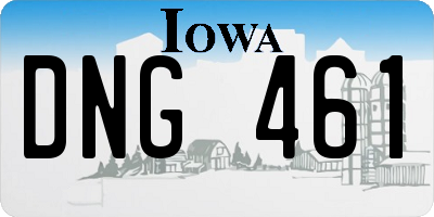 IA license plate DNG461