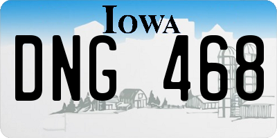IA license plate DNG468