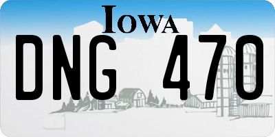 IA license plate DNG470