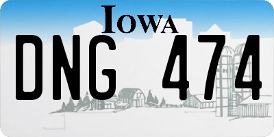IA license plate DNG474