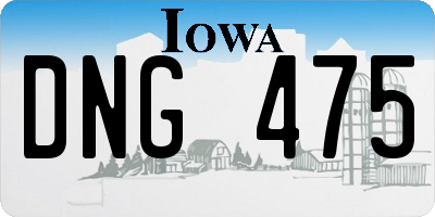 IA license plate DNG475