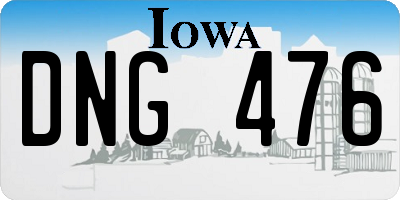 IA license plate DNG476
