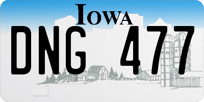 IA license plate DNG477