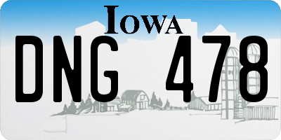 IA license plate DNG478