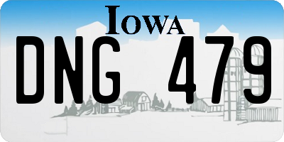 IA license plate DNG479