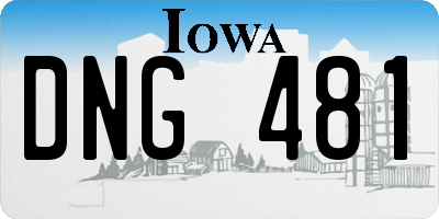 IA license plate DNG481