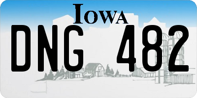 IA license plate DNG482