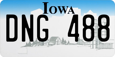 IA license plate DNG488