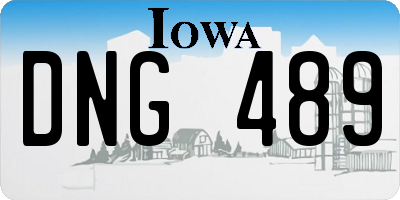 IA license plate DNG489