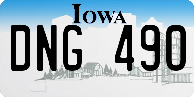 IA license plate DNG490