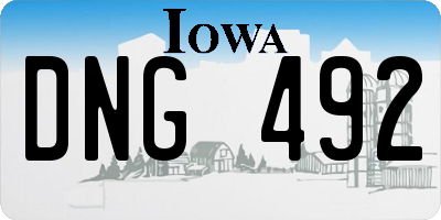 IA license plate DNG492