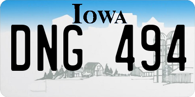 IA license plate DNG494