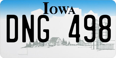IA license plate DNG498
