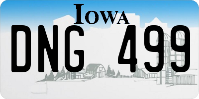 IA license plate DNG499