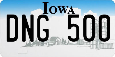 IA license plate DNG500