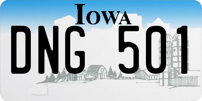 IA license plate DNG501