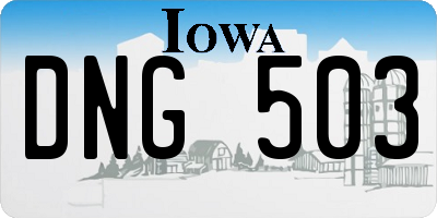 IA license plate DNG503