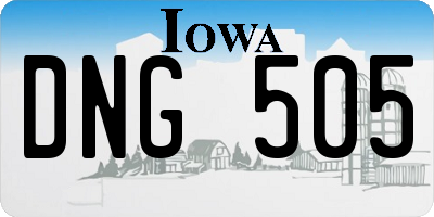 IA license plate DNG505