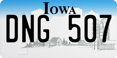IA license plate DNG507
