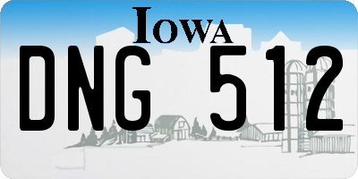 IA license plate DNG512