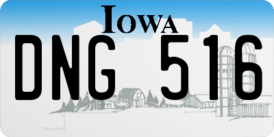 IA license plate DNG516