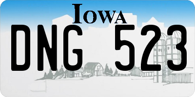 IA license plate DNG523