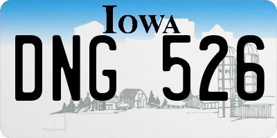 IA license plate DNG526