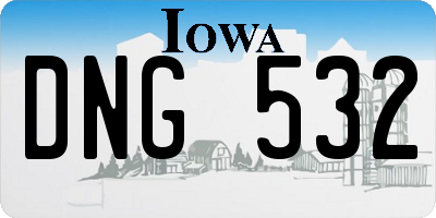 IA license plate DNG532