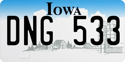 IA license plate DNG533