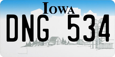 IA license plate DNG534