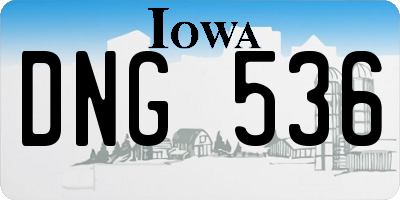 IA license plate DNG536