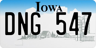 IA license plate DNG547