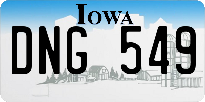 IA license plate DNG549