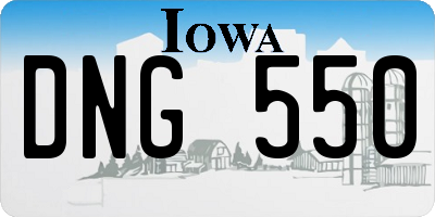IA license plate DNG550