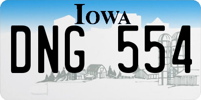 IA license plate DNG554