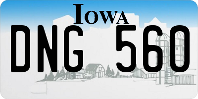 IA license plate DNG560