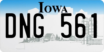 IA license plate DNG561