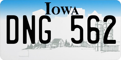 IA license plate DNG562