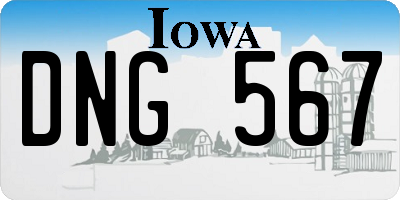 IA license plate DNG567