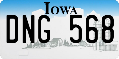 IA license plate DNG568