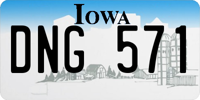 IA license plate DNG571
