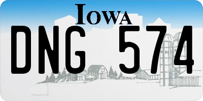 IA license plate DNG574