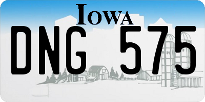 IA license plate DNG575