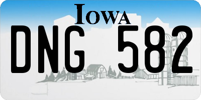 IA license plate DNG582