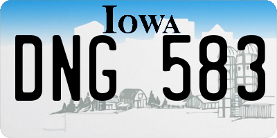 IA license plate DNG583